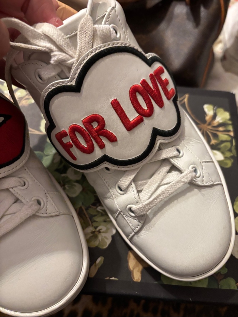 Reserved for @redlion9253
GUCCI Ace Trainers with 'BLIND For Love' Patches! - Picture 3 of 8